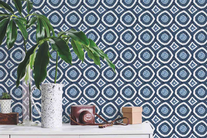 blue diy peel and stick wallpaper eclectic