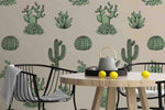plant cactus peel and stick wallpaper neutral diy