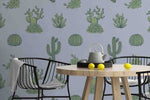 plant cactus peel and stick wallpaper blue diy