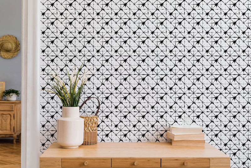 Modern abstract geometric peel and stick wallpaper