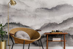 smoke grey watercolor modern peel and stick wallpaper