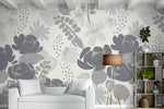 peel and stick wallpaper pewter florals