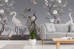 neutral peel and stick bird wallpaper 