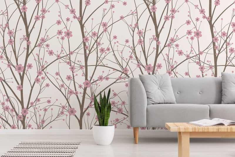 pink floral peel and stick wallpaper diy