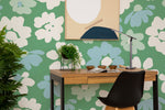 diy peel and stick wallpaper green floral print