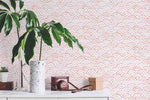 blush abstract modern geometric peel and stick wallpaper